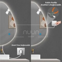 ASİMETRİK DOKUNMATİK LEDLİ BANYO AYNASI