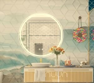 Yuvarlak Akıllı Ayna – Kumlamalı, Buğu Çözücülü, Hafızalı Dimmer, Led Işıklı Banyo Aynası