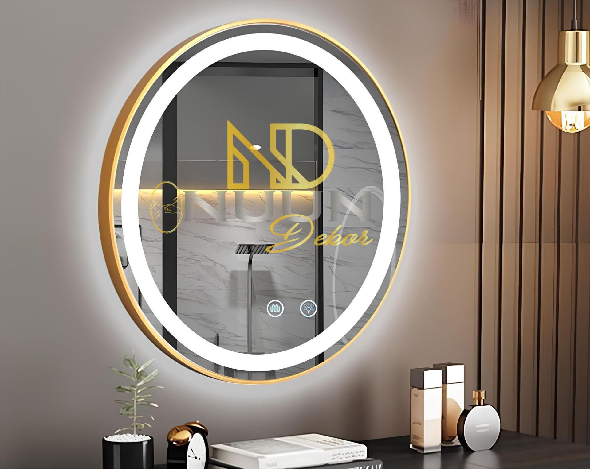 PREMİUM Seri Alüminyum Çerçeveli Akıllı Ayna - Buğu Çözücülü (dimmer özellikli)